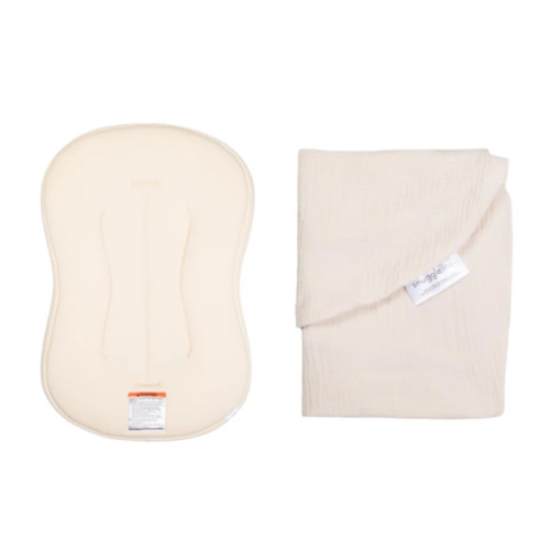 Snuggle Me Lounger Curve + Muslin Cover Set | Natural