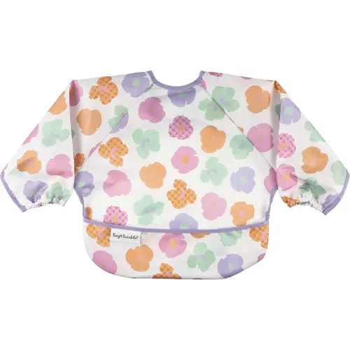 Tiny Twinkle Long Sleeve Bib for Babies & Toddlers | Waterproof Smock Bib for Eating | Machine Washable & Mess-Proof Feeding Essentials | Newborn Shower Gift (Floral Pop, 6–24M)