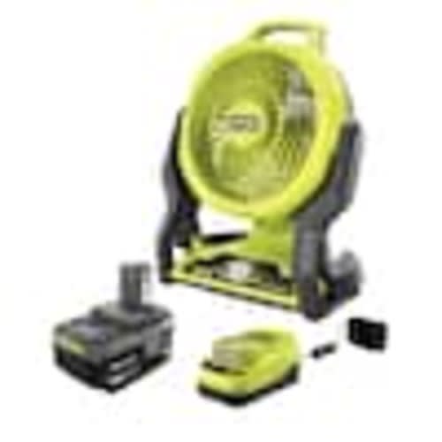 RYOBI ONE+ 18V Cordless Hybrid WHISPER SERIES 7-1/2 in. Fan Kit with 4.0 Ah Battery and Charger PCL811K1