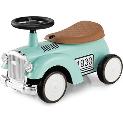 Costzon Ride On Push Car for Toddlers, Classic Kids Ride On Car Foot-to-Floor Sliding Car with Steering Wheel, Horn & Under Seat Storage, Ride On Toy for Boys Girls 18-36 Months (Green)