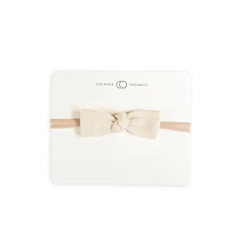 Colored Organics Baby Organic Cotton Dainty Bow Headband - Infant Girls - Natural