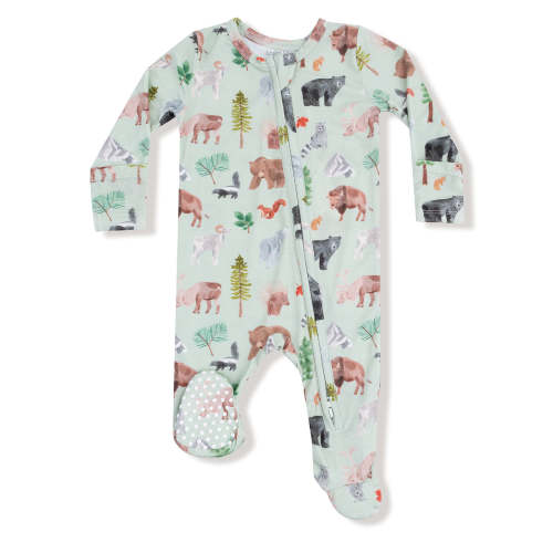 2-Way Zip Footie, American Woodland Animals