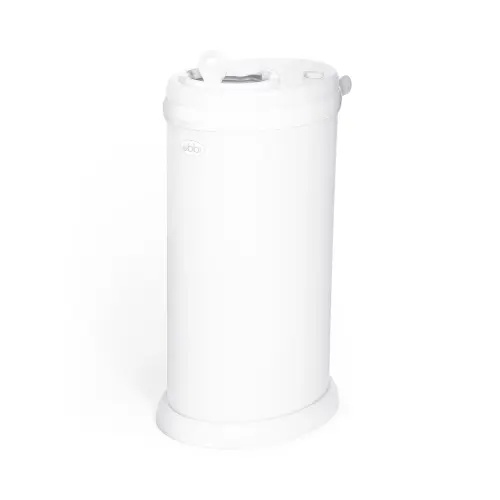 ubbi stainless steel diaper pail, white