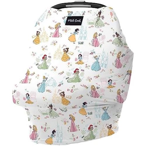 Milk Snob Original Disney Princess 5-in-1 Cover, Added Privacy for Breastfeeding, Baby Car Seat, Carrier, Stroller, High Chair, Shopping Cart, Lounger Canopy - Newborn Essentials, Nursing Top