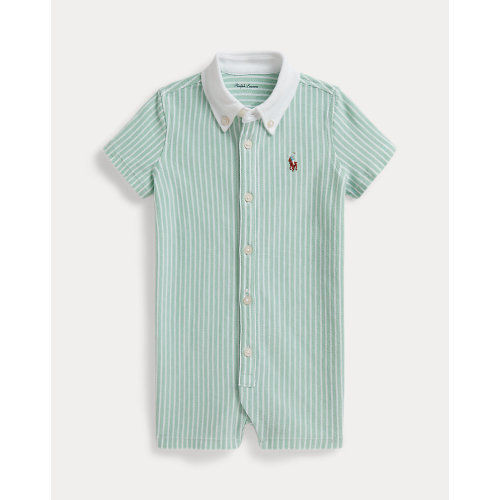 Striped Knit Oxford Shortall
