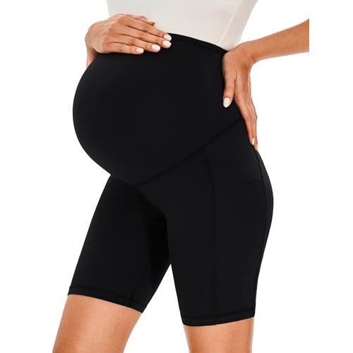 JOYSPELS Maternity Shorts Over The Belly Bump Athletic Workout Pregnancy Short with Pockets