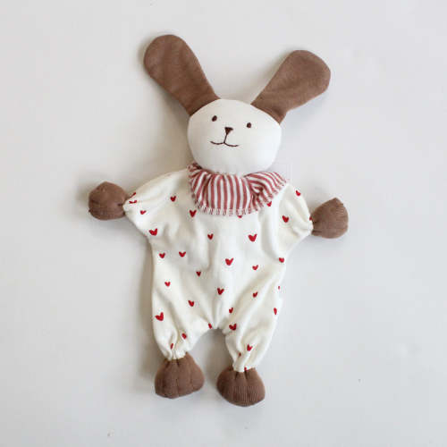 Under the Nile Flat Puppy Stuffed Toy - Red Hearts