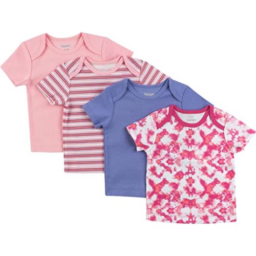 Hanes Baby T-Shirt, Flexy Soft Stretch Shirt, Expandable Shoulder, 4-Pack