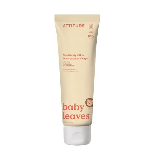 ATTITUDE Baby Lotion, EWG Verified Moisturizer, Dermatologically Tested Moisturizing Cream, Vegan and Cruelty-Free, Pear Nectar Scent, 8 Fl Oz