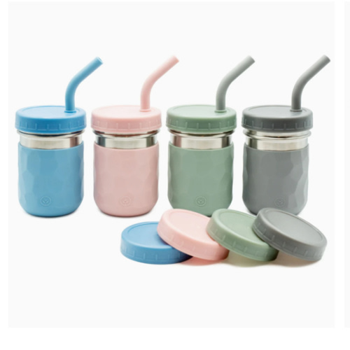 3-in-1 Stainless Steel Cups for Kids – 8 oz or 12 oz (Set of 4)