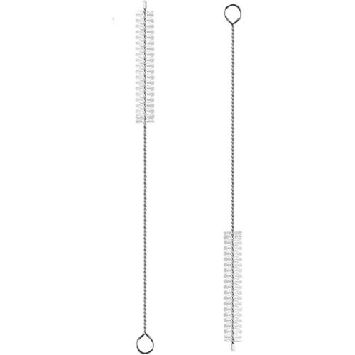 2 Pack Straw Cleaner Brush, Reusable Metal Handles Straw Cleaner Brush Extra Long for Stanley Mug 40, 30, 20 oz, 10mm Wide for Sippy Cup, Water Bottle and Tubes (Clear+Clear)