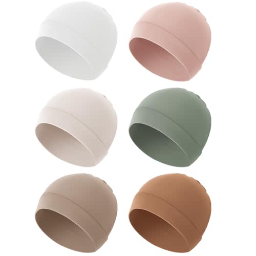 Konssy 6-Pack Baby Beanie Hats for Newborns, Soft Infant Caps for Boys & Girls, 0-6 Months