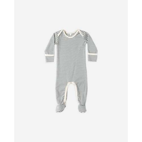 Baby Footie || Ocean Micro Stripe – Quincy Mae