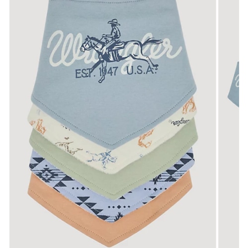 Wrangler Baby Boy's Bandana Bib 5-Pack | NEW & FEATURED | Wrangler®