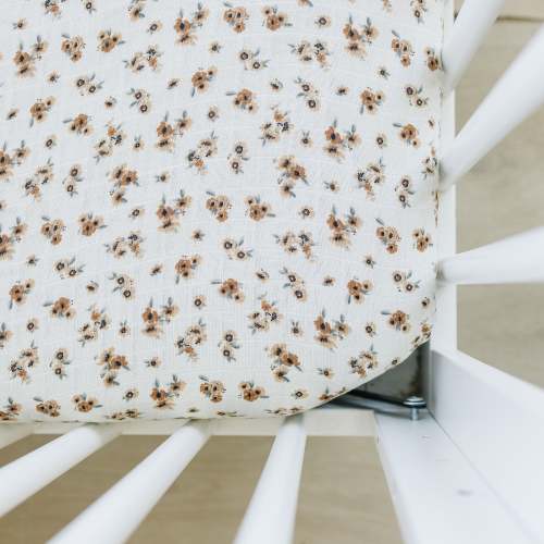 muslin crib sheet // blooms