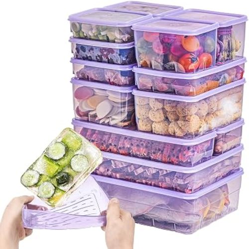Freezer Containers for Food Storage 24pcs - Soup with Lids Safe - Twist Release - Flexible Frozen Design - BPA Free
