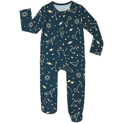 Baby Footie Romper Pajamas Unisex Newborn Infant Pjs Soft Rompers Viscose from Bamboo Sleepwear