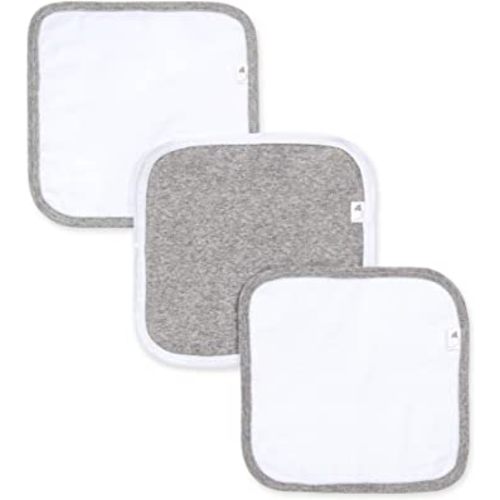Burt's Bees Baby Washcloths, Absorbent Knit Terry, Super Soft 100% Organic Cotton Heather Grey