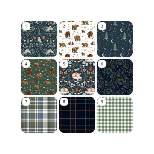 Woodland Slumber - Baby Bedding - Moments of Rest - Crib Sheet, Changing Pad, Play Yard, or Mini Crib Sheet- Owl -Fox -Bear - Deer - Plaid