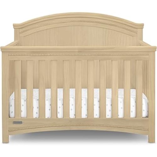 Simmons Kids SlumberTime Emma 4-in-1 Convertible Baby Crib N More - Greenguard Gold Certified, Natural Sandstone