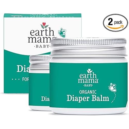 Earth Mama Organic Diaper Balm 2-Ounce | Diaper Cream for Baby | EWG Verified, Petroleum & Artificial Fragrance-Free with Calendula for Sensitive Skin (2-Pack)