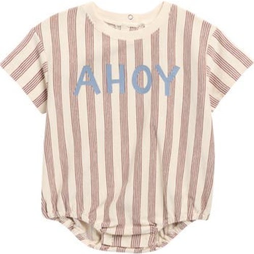 Ahoy Stripe Cotton Bubble Romper, 3-6M