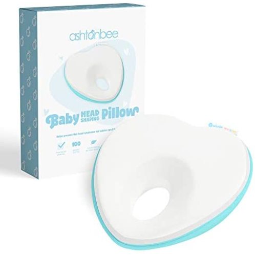 Memory Foam Pillow for Baby, Flat Head Baby Pillow, Soft Baby Pillows for Sleeping, Head Shaping Pillows for Babies, Infant Car Seat Head Support