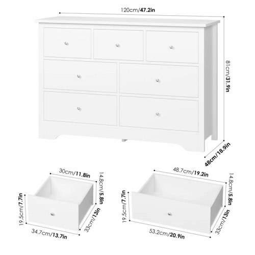 Lark Manor™ Ariee 47.2" W 7 - Drawer Double Dresser & Reviews | Wayfair