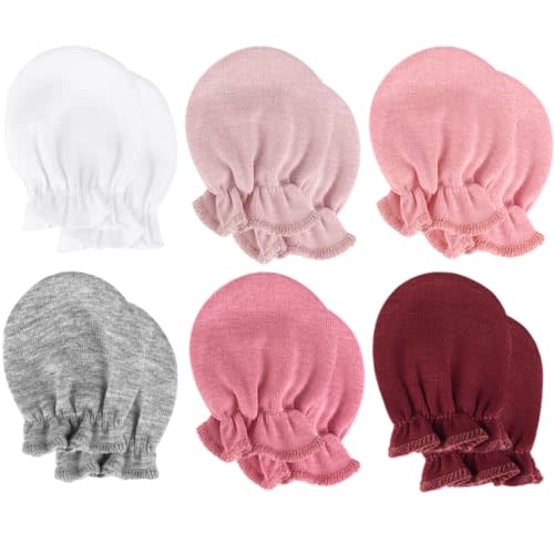 BQUBO Baby Mittens No Scratch Cotton Newborn Infant Glove Soft Skin-friendly Gloves Mittens for 0-6 Months Baby Girl Boy
