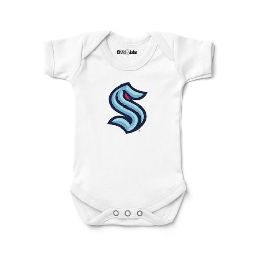 Newborn & Infant Seattle Kraken Chad & Jake White Logo Bodysuit