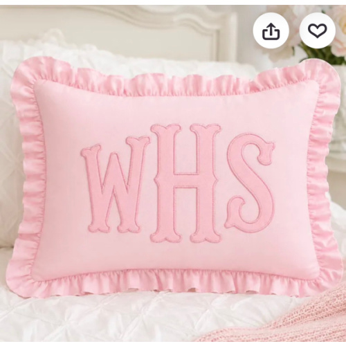 Embroidered Baby Name Pillow Cover, Blue Gingham Ruffle Pillowcase, Custom Applique Initial, Baby Boy Nursery Decor, Newborn Keepsake Gift