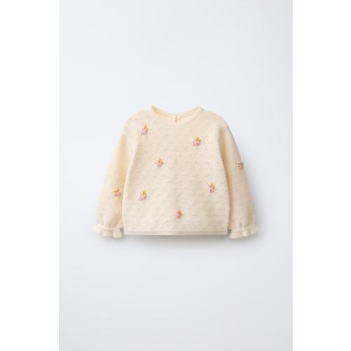 OPENWORK AND BOBBLE JUMPER - Ecru | ZARA United States