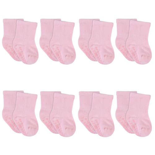 8-Pack Baby & Toddler Light Pink Wiggle Proof® Jersey Crew Socks – Gerber Childrenswear