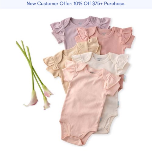 RORY 5-Pack Short Sleeve Ruffle Bodysuits, Sorbet - butterblu | Maisonette