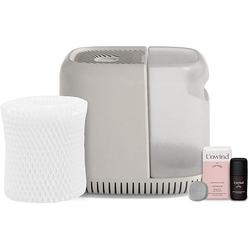Canopy Bedside Moonstruck Humidifier 36 HR Run Time, 2.5L Capacity - Help Alleviate Symptoms of Allergies, Flu, Cold, Dry Skin Includes Humidifier, Unwind Aroma, Filter, Power Cord & Adapter