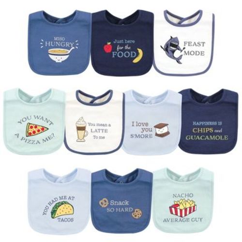 Hudson Baby Infant Boy Cotton Bibs, Food Puns Boy, One Size