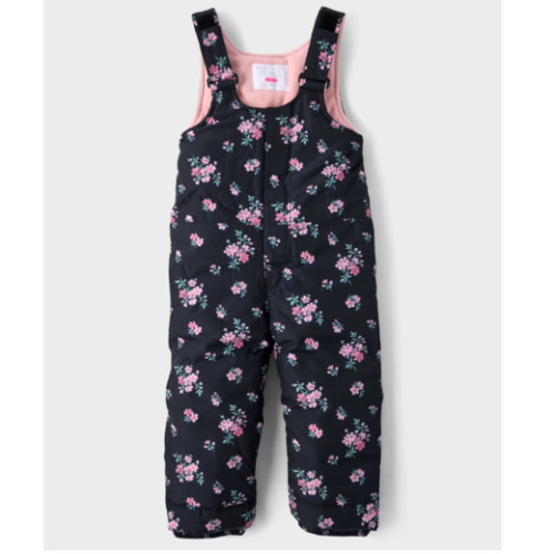 Toddler Girls Sleeveless Print Snow Overalls - BLACK | The Children's Place