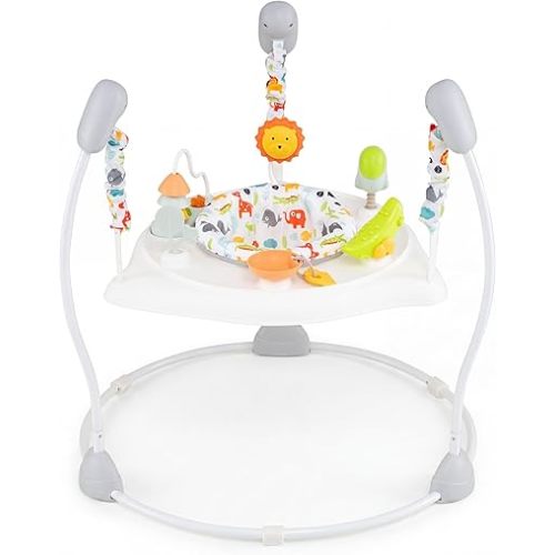 HONEY JOY Baby Bouncer Activity Center, Infant Jumper and Table w/ 360° Rotary Seat, 3 Adjustable Heights, Music, Sounds & Developmental Toys, Activity Center for Babies (White)