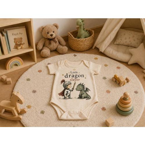 Little Dragon Slayer Baby Onesie, Fantasy Baby Bodysuit, Cute Knight Infant Outfit, Medieval Baby Clothes, Baby Shower Gift, Newborn Romper