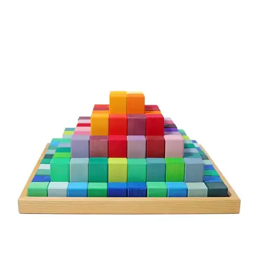 Large Stepped Pyramid Wooden Math Blocks