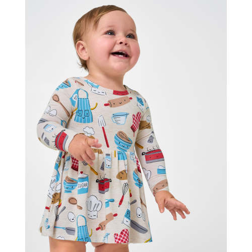 Little Chef Twirl Dress with Bodysuit | Little Sleepies