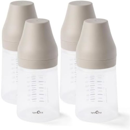 Spectra Baby Wide Neck Baby Bottles for Breast Milk, Pack of 4