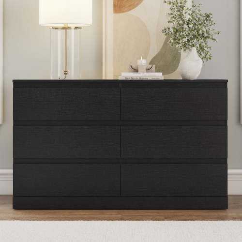 Brindle 6 Drawer Dresser, Black Oak, by Hillsdale Living Essentials