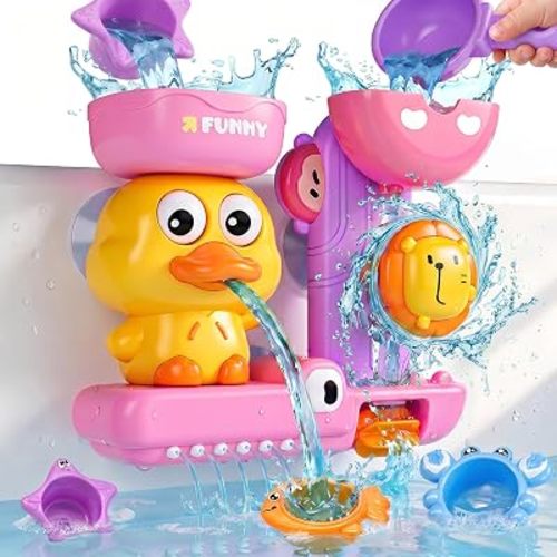 Bath Toys for Kids Ages 1-3, Toys for 1 2 3 Year Old Girl Gifts, Toddler Bath Toys for 2-4 Bathtub Pool Water Toys, 5 PCS