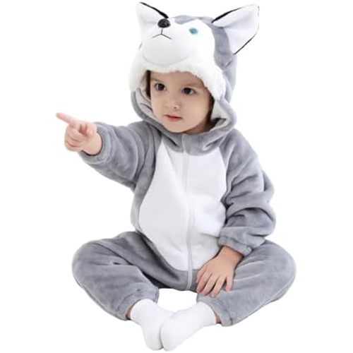 TONWHAR Unisex-Baby Animal Costume Kids' & Toddlers' Winter Hooded Romper Dress Up Jumpsuit