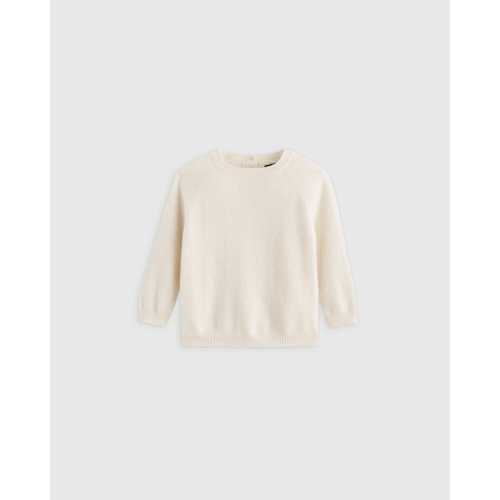 Mongolian Cashmere Crewneck Sweater - Baby in Ivory