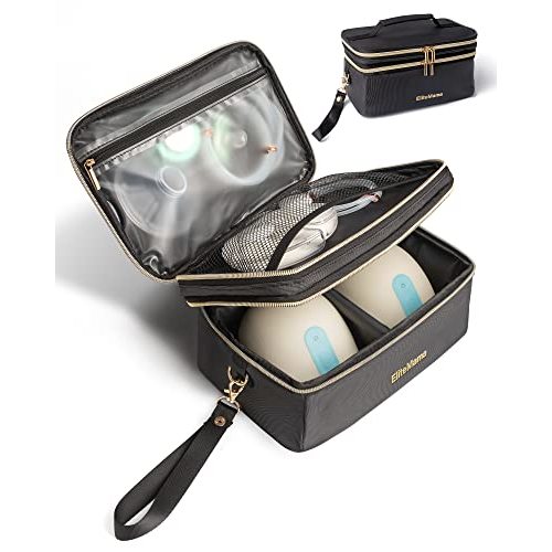 Breast Pump Bag Storage Carrying Bag - Breast Pump on The Go Case, Breastmilk Cooler Travel Bag, Portable & Protective Pump Carrying Case, Fits Major Wearable Pumps, Wristlet Design, Easy to Clean