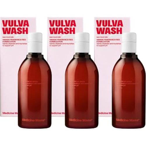 Medicine Mama's Apothecary VMAGIC Gentle Feminine Wash pH Balanced to Cleanse and Rejuvenate Intimate Skin with Chamomile, Collagen, Vitamin E and Sage – Hormone Free – 3 Pack, 8 oz Each