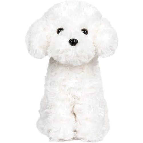 White Toy Poodle Stuffed Animal - Bichon Frise/Maltese/White Labradoodle Plush Toy for Kids and Babies, 32cm