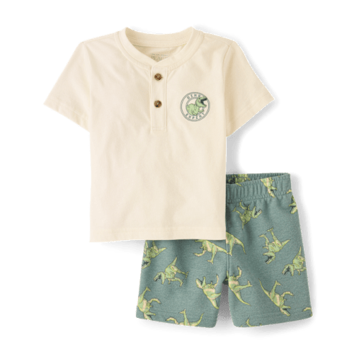 Baby And Toddler Boys Dino 2-Piece Outfit Set - Green